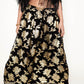 Black & Gold metallic brocade floral design skirt