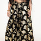 Black & Gold metallic brocade floral design skirt