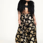 Black & Gold metallic brocade floral design skirt