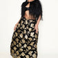 Black & Gold metallic brocade floral design skirt