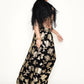 Black & Gold metallic brocade floral design skirt