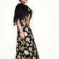 Ostrich feather hand-beaded cape jacket