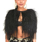 Ostrich feather hand-beaded cape jacket